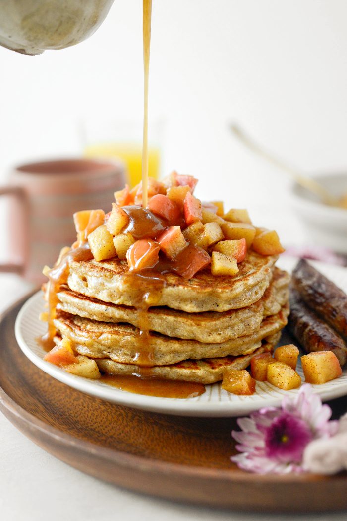 Spiced Apple Pancakes with Cider Syrup
