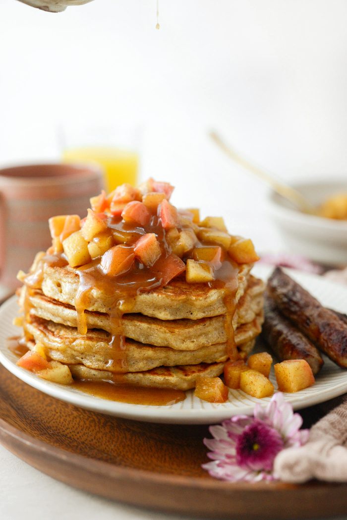 Spiced Apple Pancakes with Cider Syrup