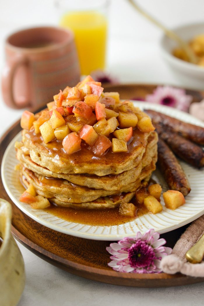 Spiced Apple Pancakes with Cider Syrup