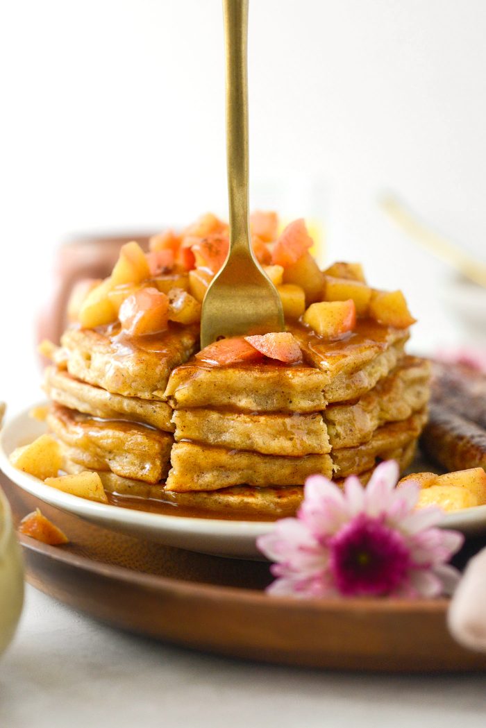 Spiced Apple Pancakes with Cider Syrup