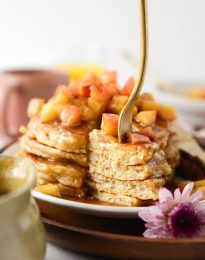 Spiced Apple Pancakes with Cider Syrup
