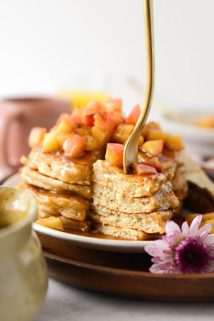 Spiced Apple Pancakes with Cider Syrup