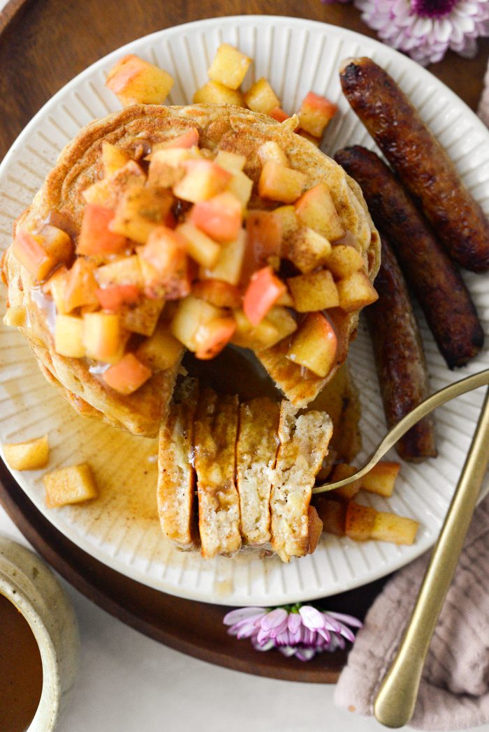 Spiced Apple Pancakes with Cider Syrup