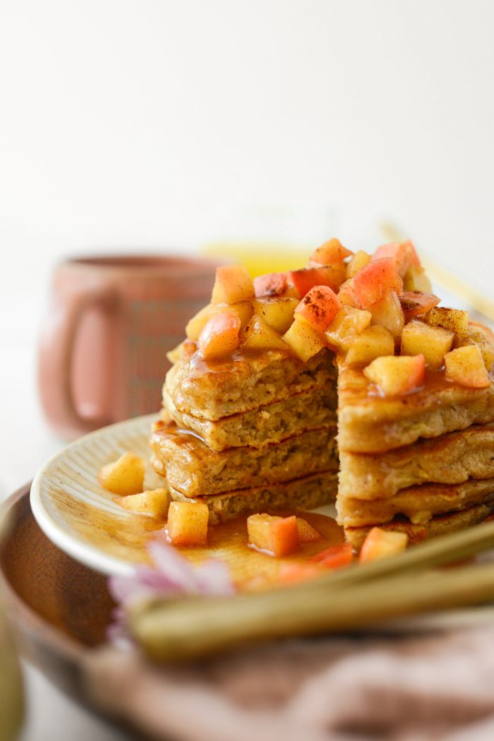 Spiced Apple Pancakes with Cider Syrup