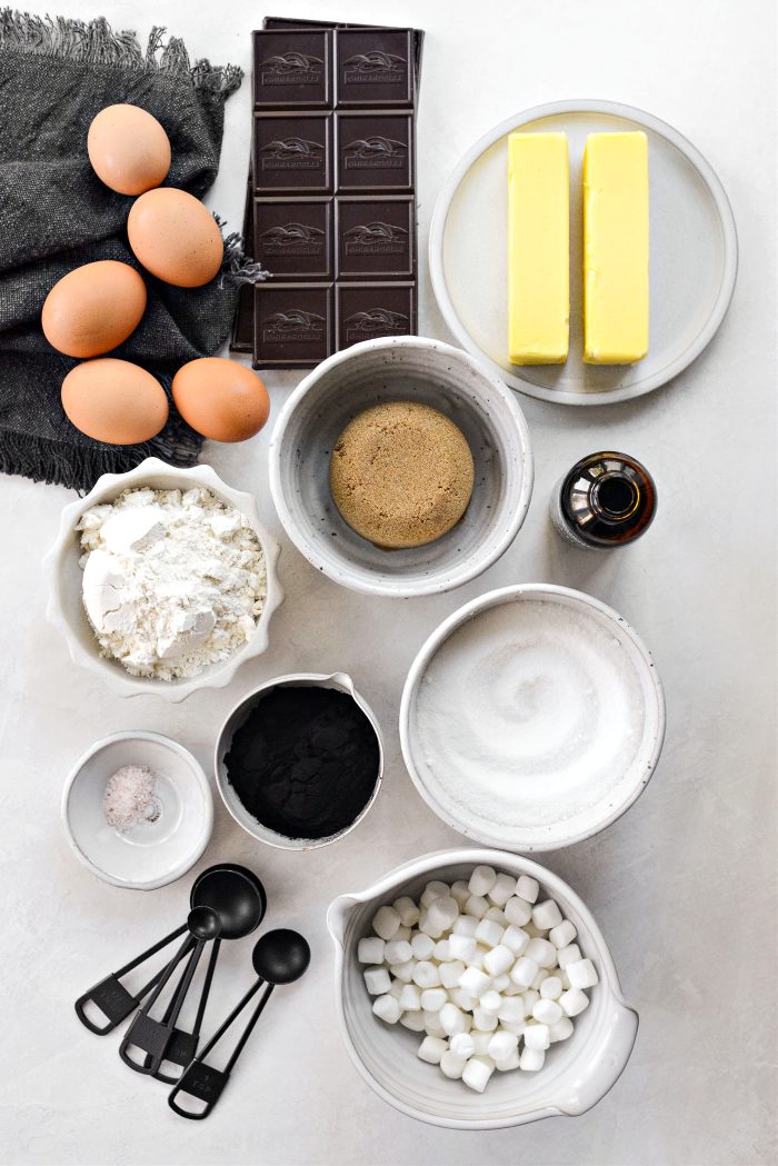 ingredients for Cobweb Brownies