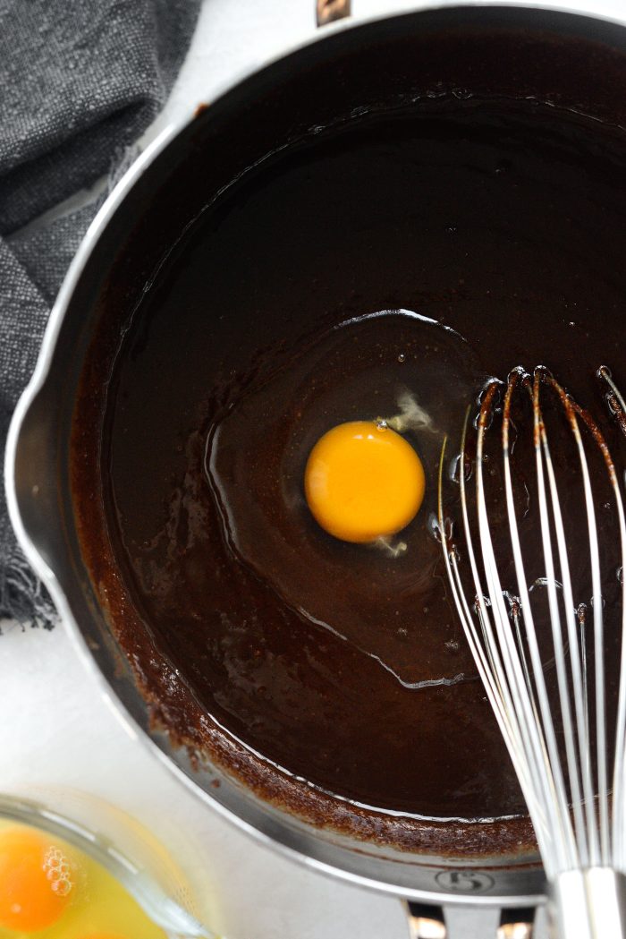 add in one egg at a time