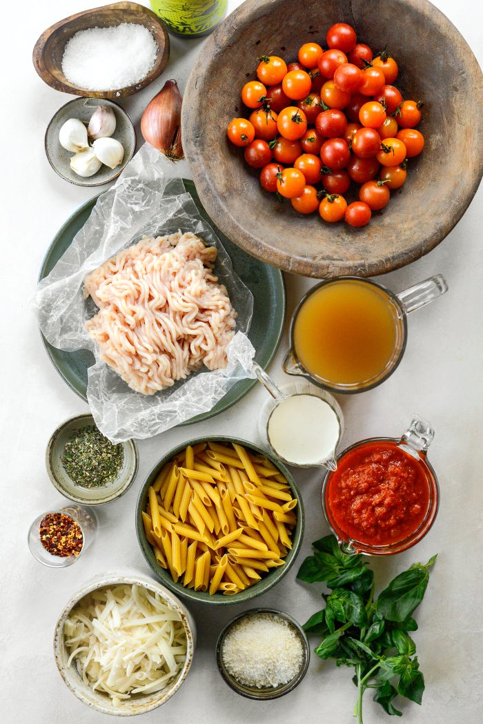 Cheese Chicken One Pot Pasta Ingredients