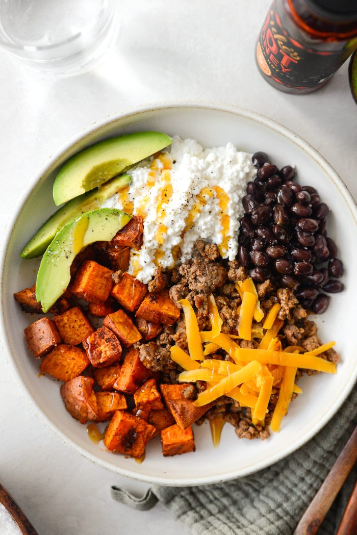 Sweet Potato Beef Bowl with Hot Honey