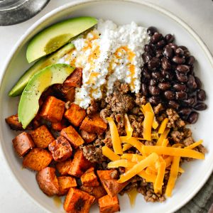 Sweet Potato Beef Bowl with Hot Honey