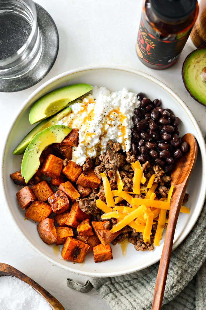 Sweet Potato Beef Bowl with Hot Honey
