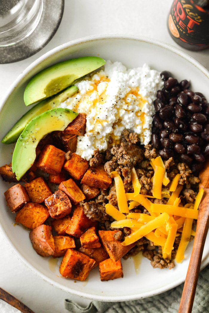 Sweet Potato Beef Bowl with Hot Honey