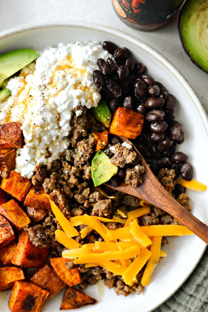 Sweet Potato Beef Bowl with Hot Honey
