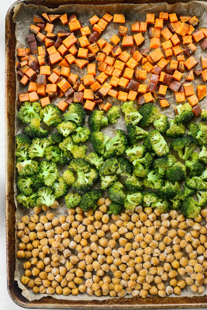 roasted veggies and chickpeas