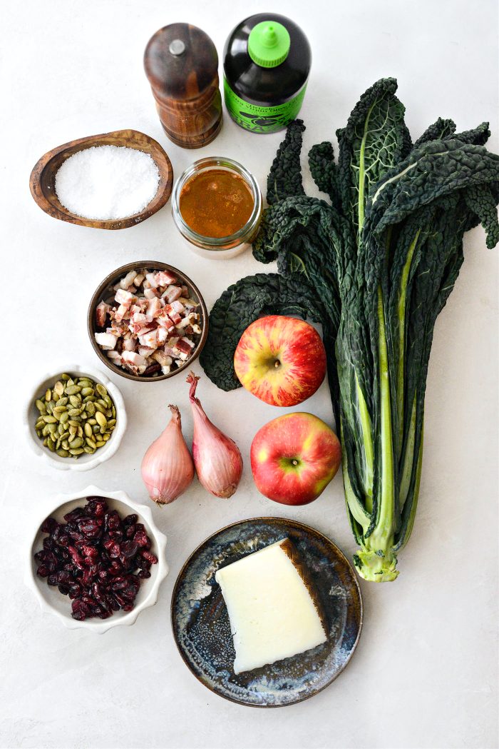 ingredients for Honeycrisp Manchego Salad with Pancetta