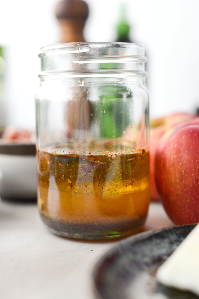 dressing ingredients in jar
