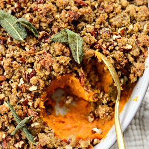 Maple Bourbon Bacon Sweet Potato Casserole
