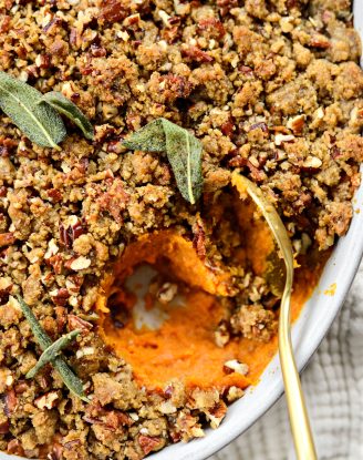Maple Bourbon Bacon Sweet Potato Casserole