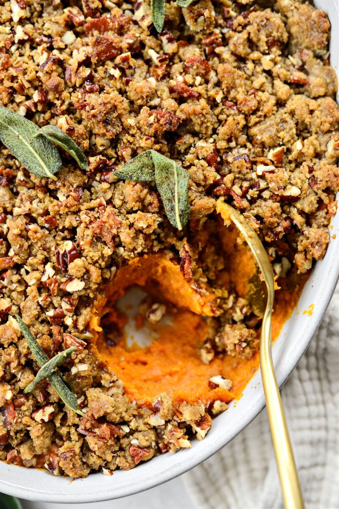 Maple Bourbon Bacon Sweet Potato Casserole