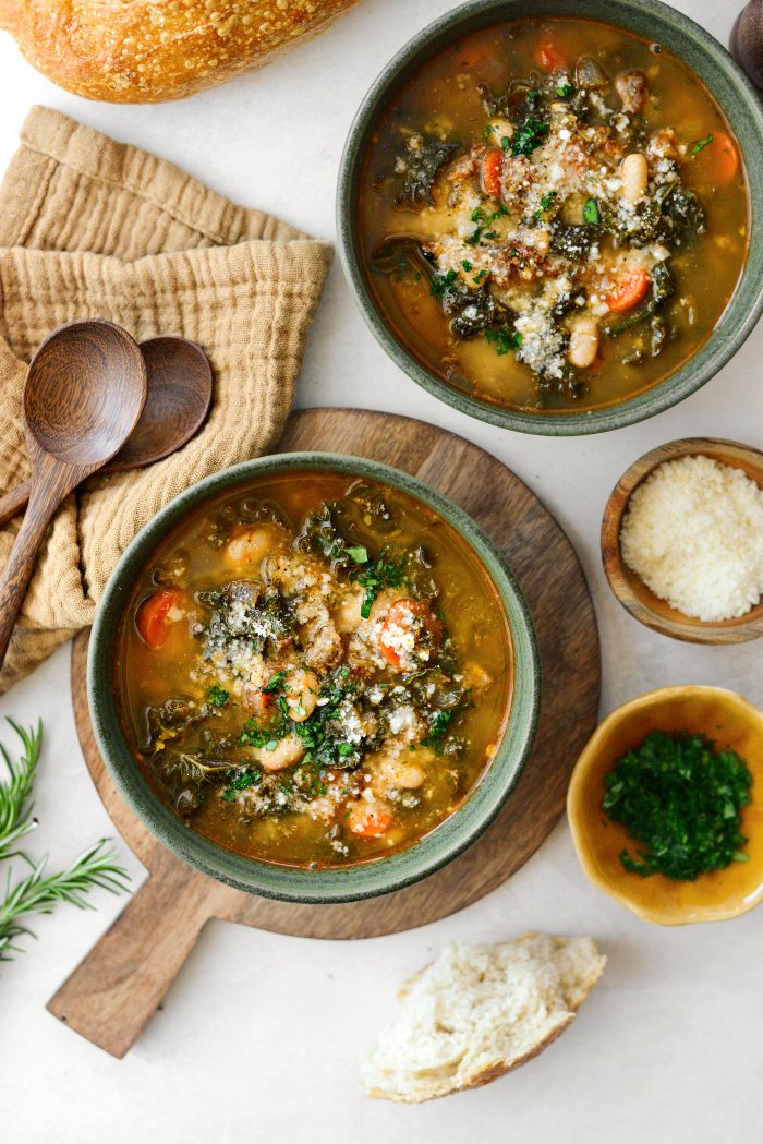 Italian Sausage White Bean Soup with Kale