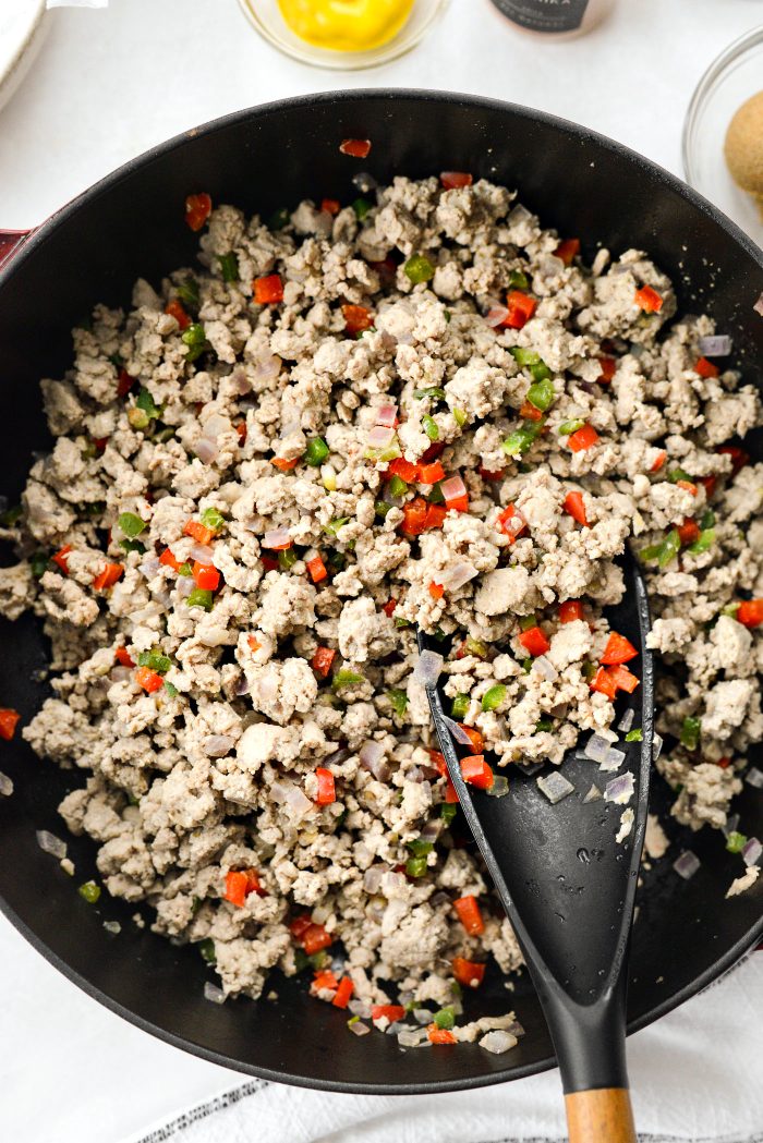 break apart and cook until no longer pink