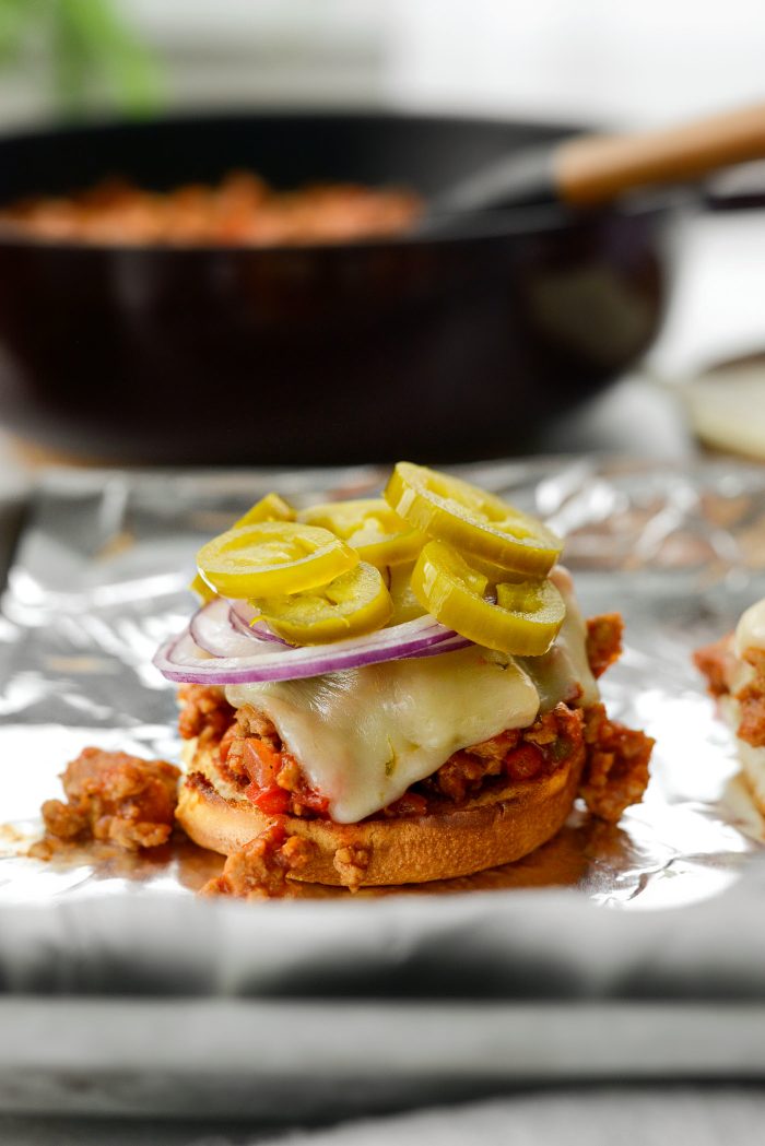 top with red onion and pickled jalapeños