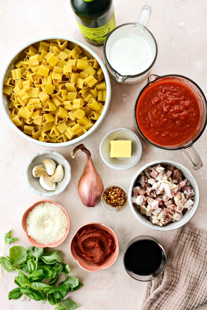 ingredients for Pink Pasta Sauce Recipe