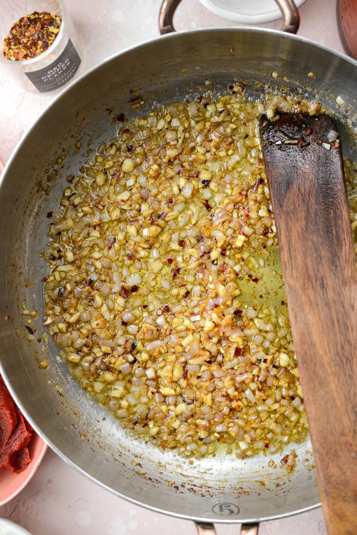 sautéed shallots and garlic