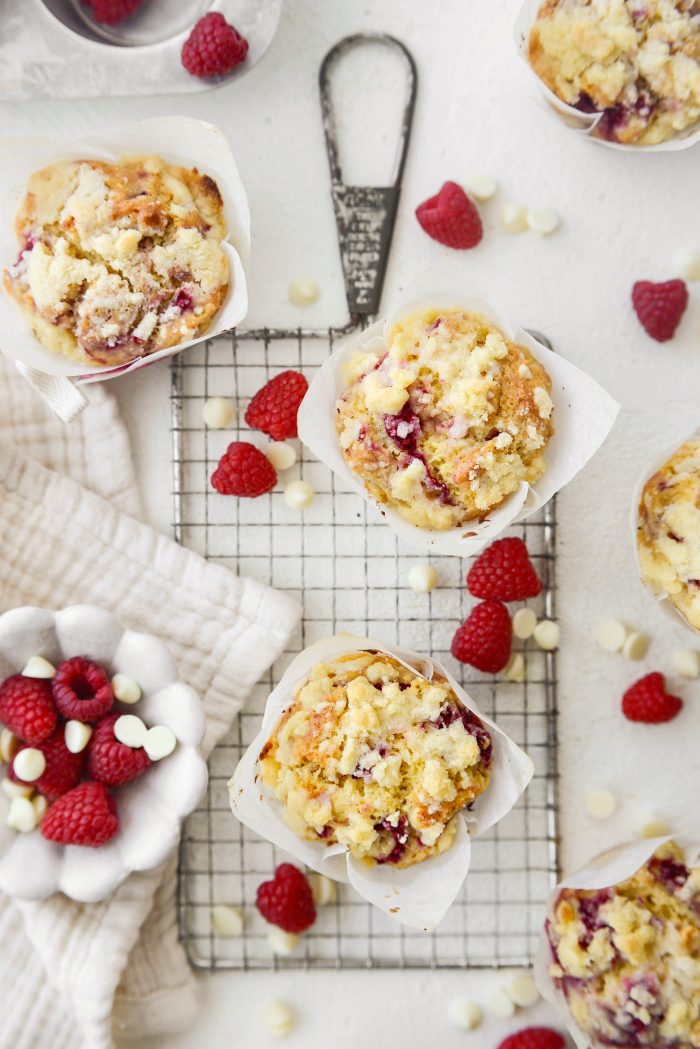 Raspberry White Chocolate Streusel Muffins