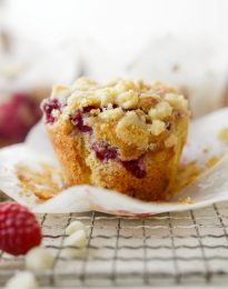 Raspberry White Chocolate Streusel Muffins