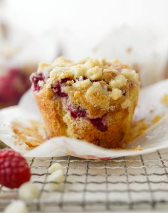 Raspberry White Chocolate Streusel Muffins