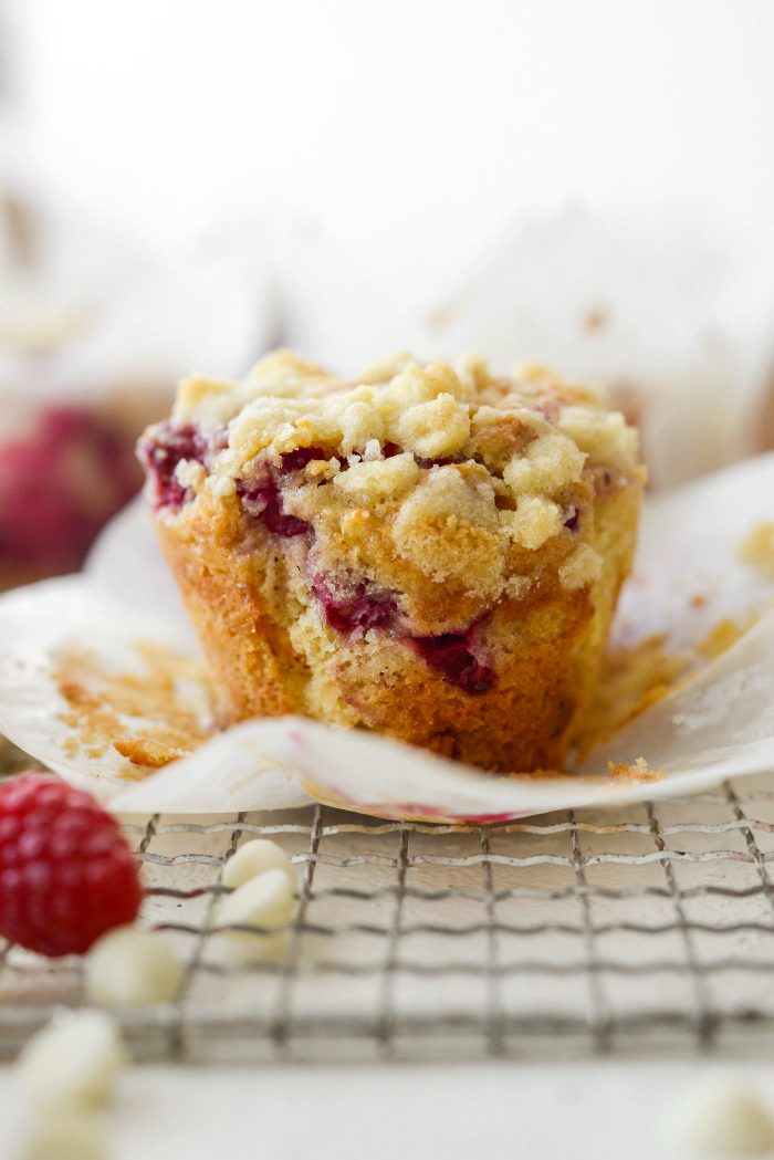 Raspberry White Chocolate Streusel Muffins