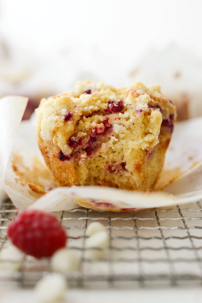 Raspberry White Chocolate Streusel Muffins