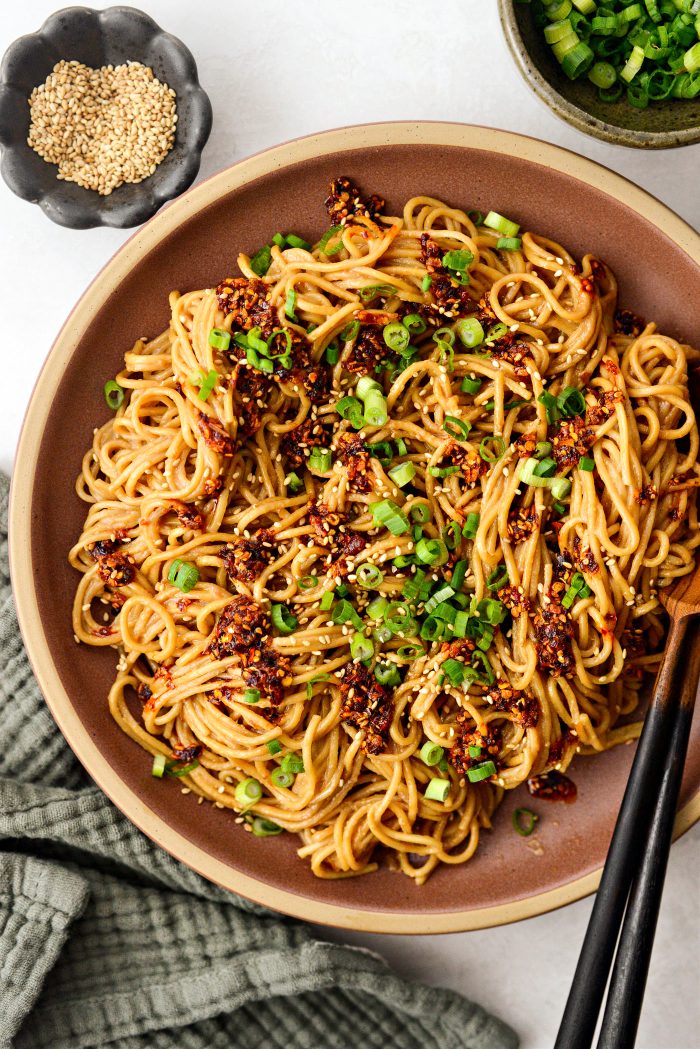 spicy garlic sesame noodles