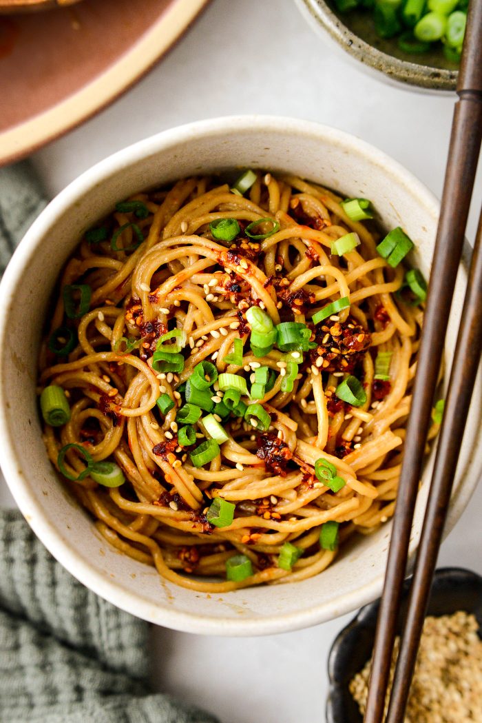 spicy garlic sesame noodles