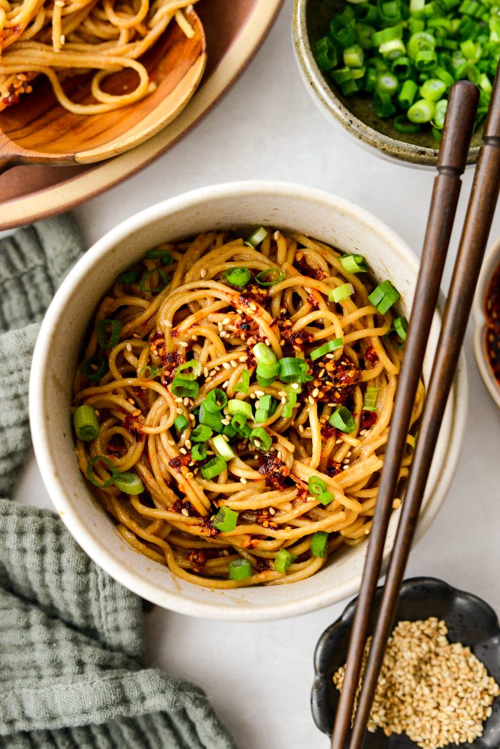 spicy garlic sesame noodles