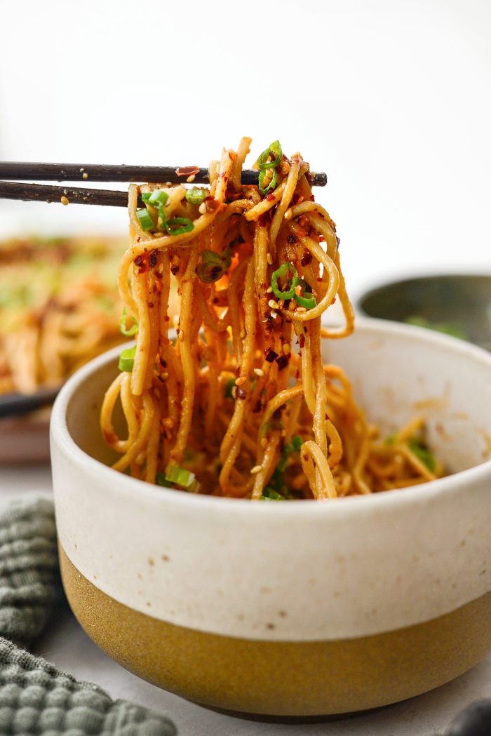 spicy garlic sesame noodles