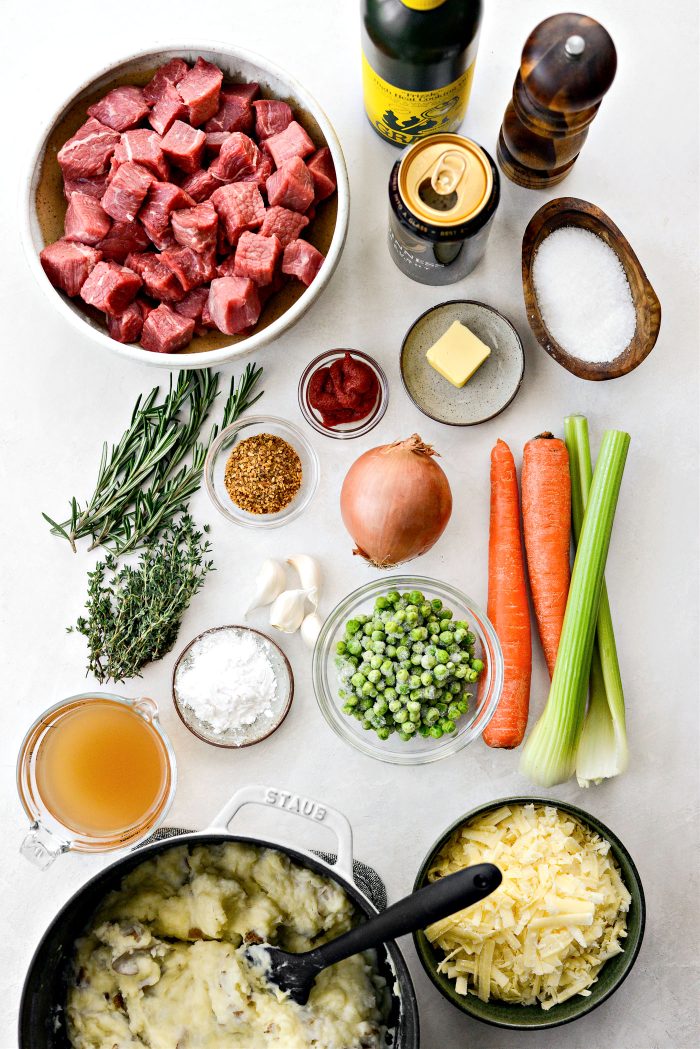 Ingredients for Guinness Beef Cottage Pie