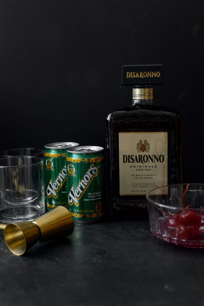 Amaretto Ginger Cocktail ingredients