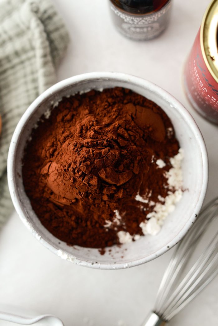 flour and cocoa powder