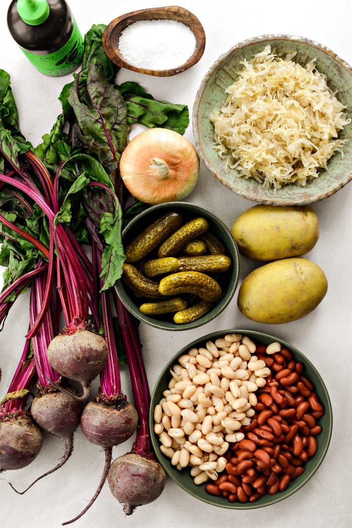 Ingredients for Beet Salad (Vinegret)