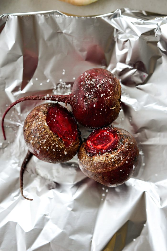 place beets on foil with a little oil and salt