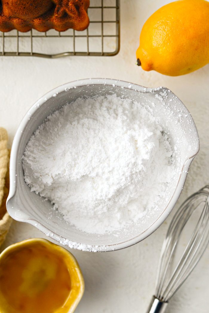 sift powdered sugar into a bowl
