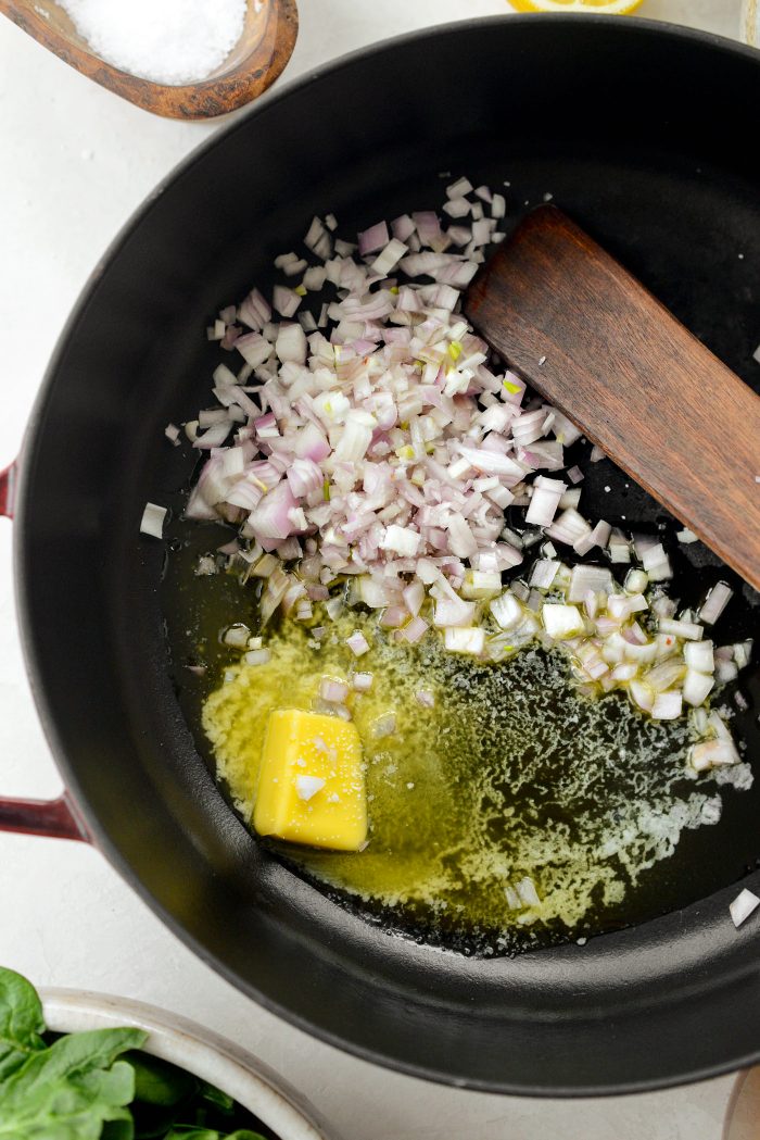 butter, shallots and salt