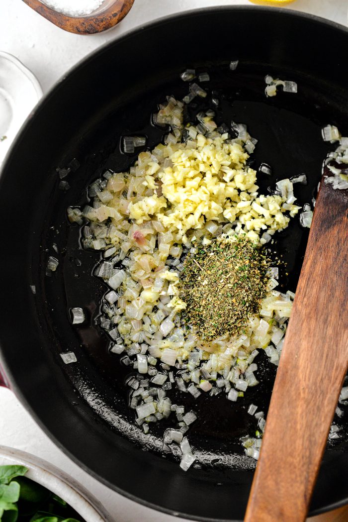 add garlic and Italian seasoning