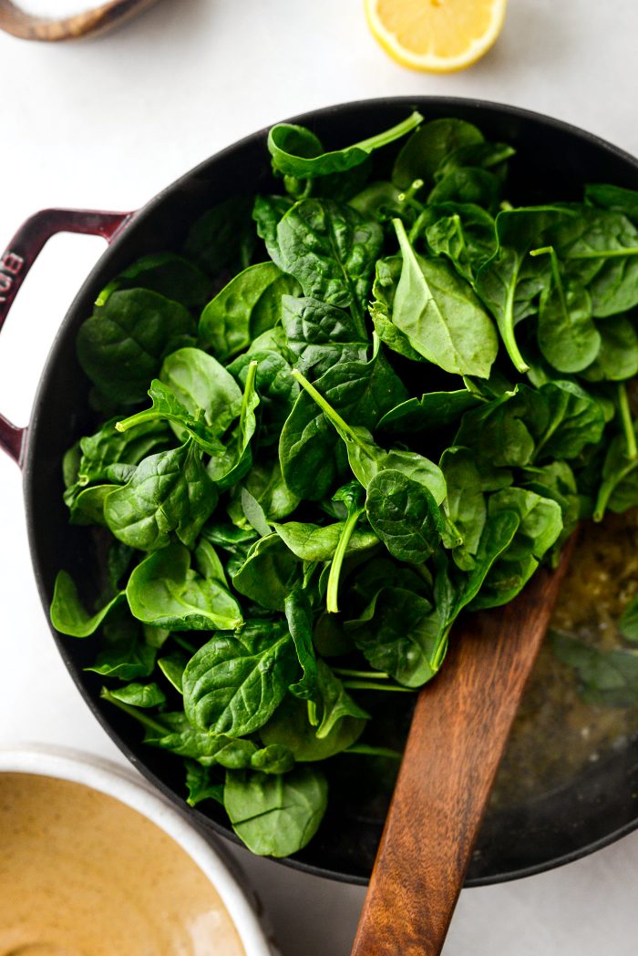 add spinach to orzo