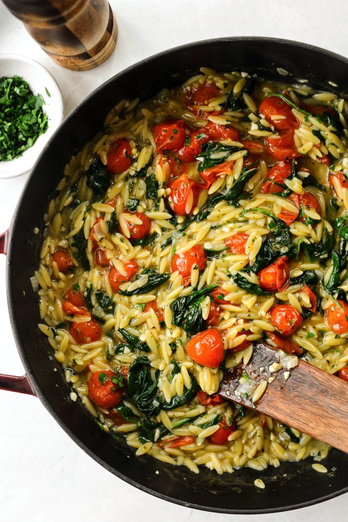 blistered tomato orzo