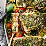 Pesto Salmon with Blistered Tomato Orzo