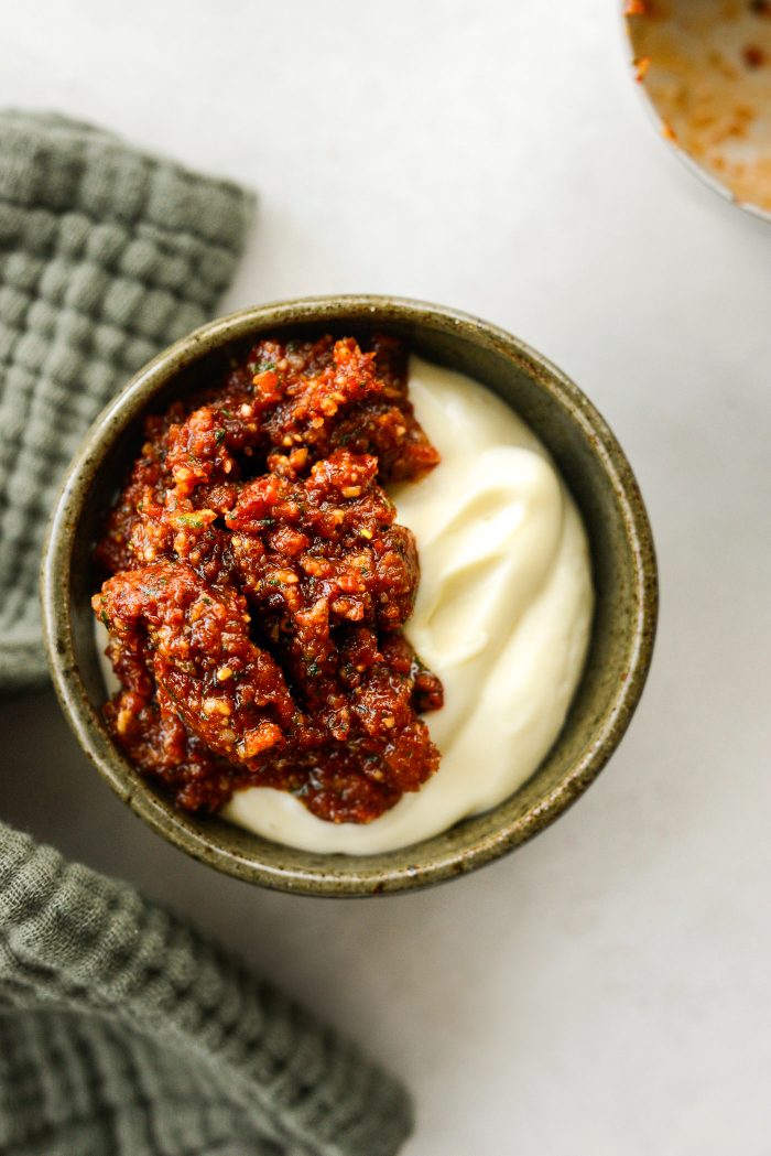 pesto and mayonnaise