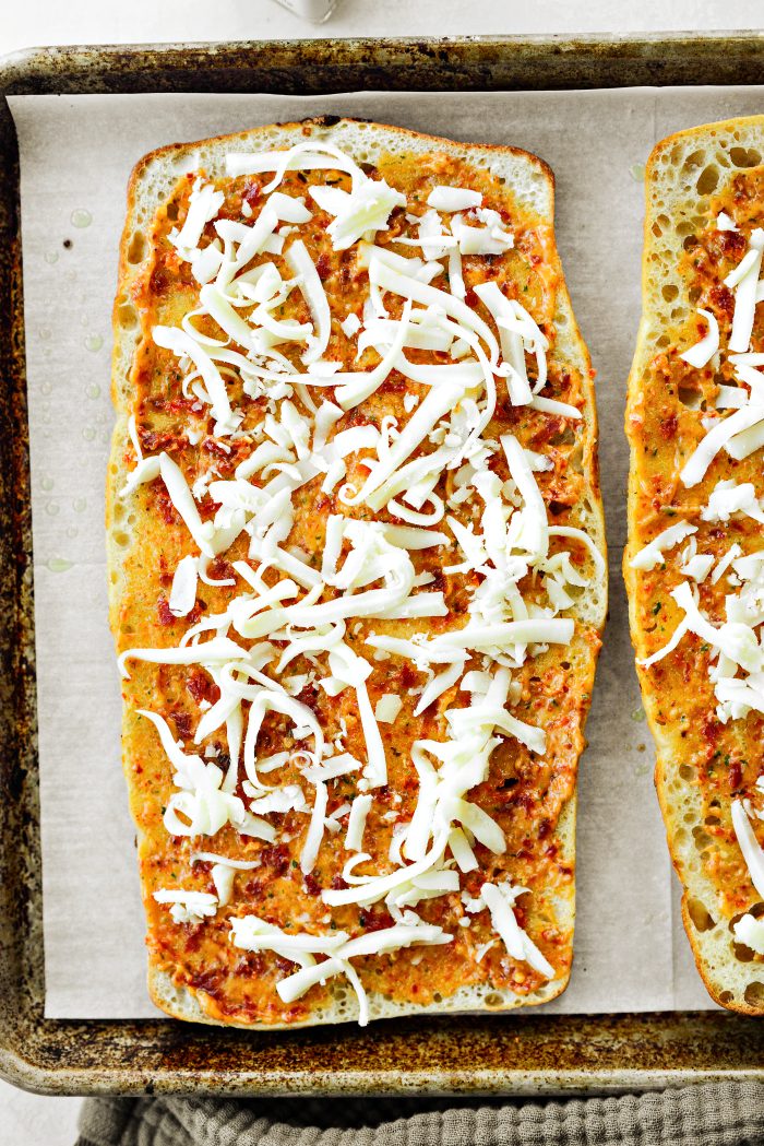 divide the cheese in half