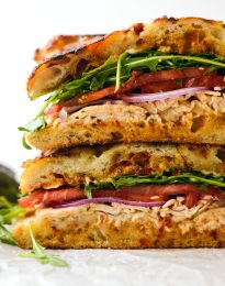 Toasted Sun-dried Tomato Pesto Chicken Focaccia Sandwich